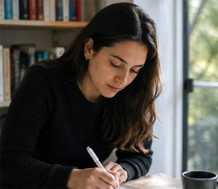 Mariana coli Lopez escribiendo