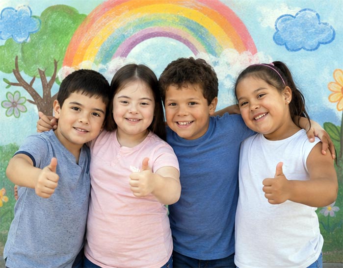 Niños Felices en la escuela siendo empáticos
