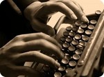 escribiendo en máquina
